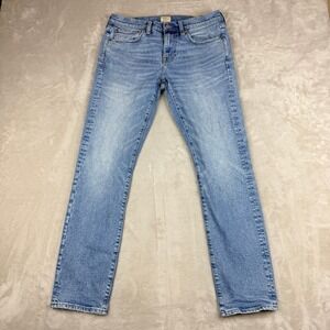 J.Crew 484 Slim Fit Jeans Men 31x32 Blue Light Wash Stretch Tapered Actual 33x31